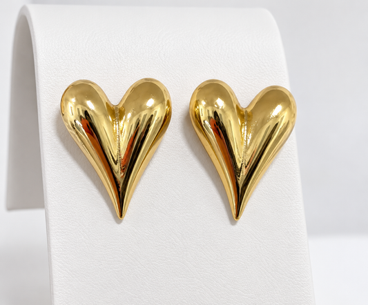 Aretes de corazón ( cierre de poste )