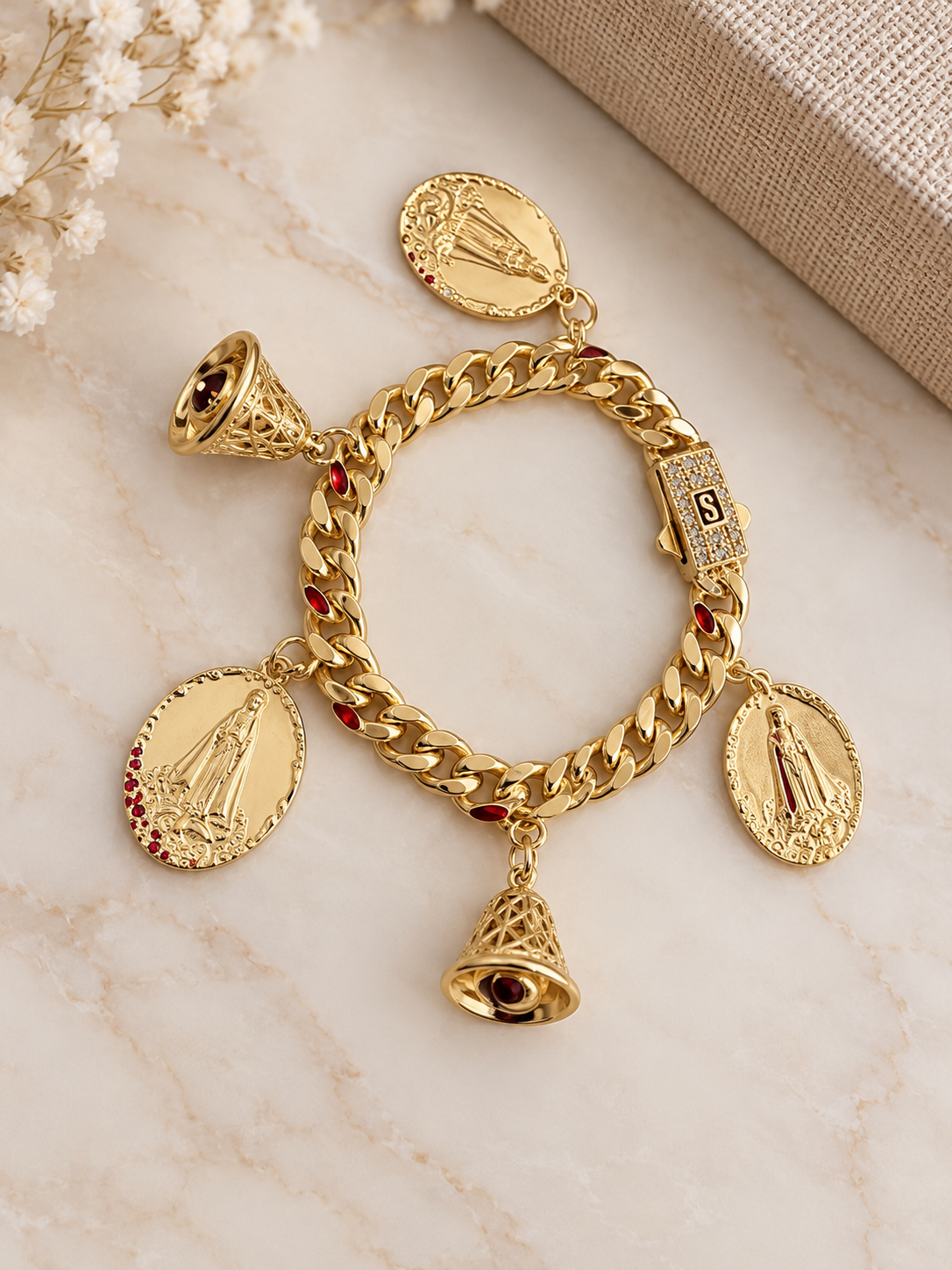Pulsera de la virgen de la caridad del cobre