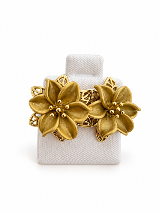 Aretes de flor en 3D ( cierre de poste )
